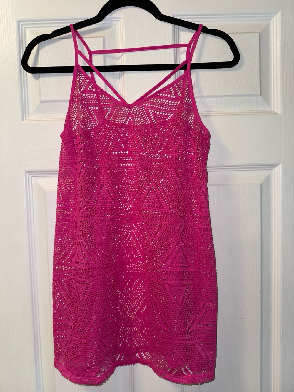 Pink Victoria's Secret Crochet Knit Swim Coverup Size XS Fuchsia Y2K Women’s